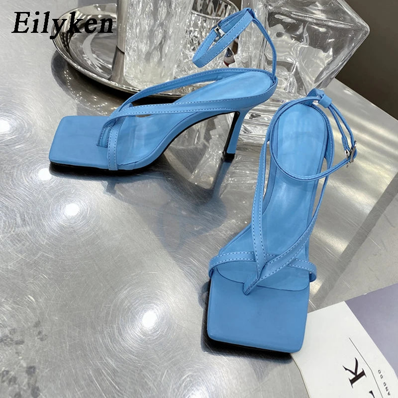 Eilyken Gladiator Sandals High Heels Women Fall Best Street Look Females Square Head Open Toe Clip-On Strappy Shoes