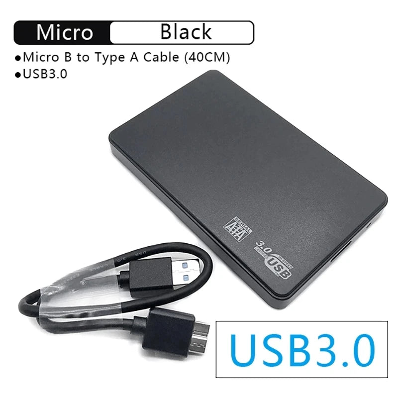 3.0/2.0 HDD Enclosure  2.5inch SATA SSD Hard Drive Case with 5Gbps Transfer Speed and Transparent Design Mobile External Housing