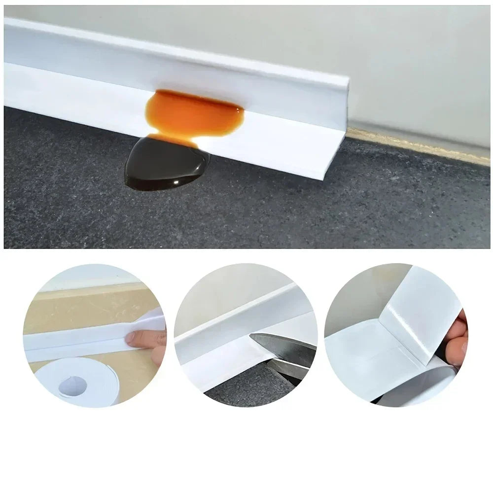 1m/3.2m PVC Waterproof Sealing Tape for Bathroom Sink, Shower, Bathtub and Toilet - Self Adhesive Wall Sticker