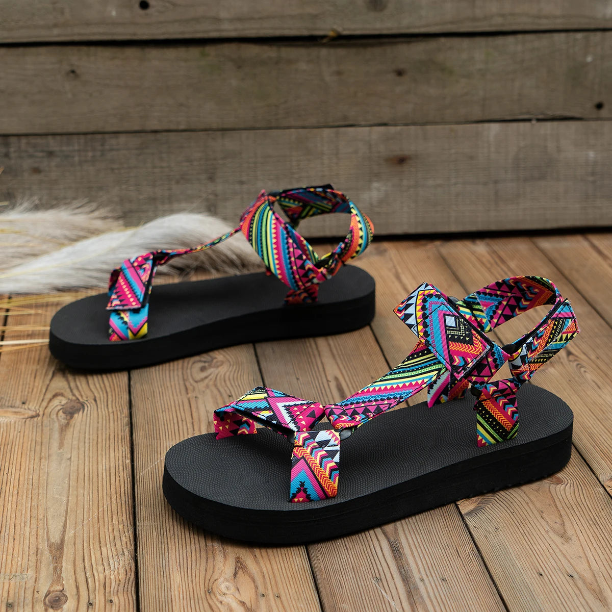 2023 Summer Flat Women's Shoes Hemp Rope Set Foot Beach Sandals Outdoor All-match Casual Slippers Large Size Women Sandals