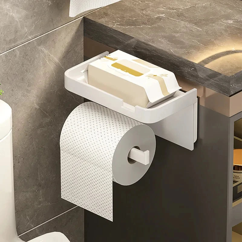 Toilet Paper Holder Plastic Storage Rack Kitchen Towel Placement Of Seasoning Bottles Bathroom Wall Roll Of Paper Phone Storage