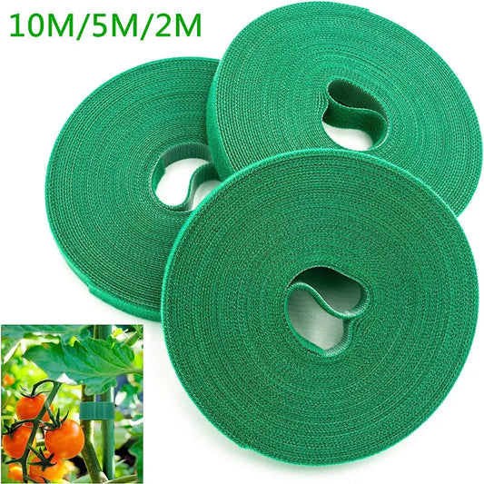 10M/5M/2M Green Garden Twine Plant Ties Nylon Plant Bandage Garden Hook Loop Bamboo Cane Wrap Support Garden Accessories