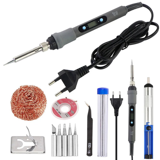 60W/80W Electric Soldering Iron Adjustable Temperature Digital Display Electronic Welding Repair Tools With Solder Tin Iron Tips