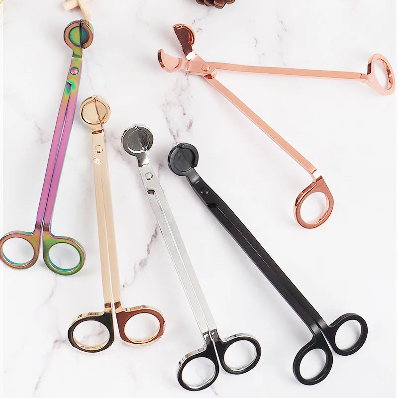 18cm Candle Wick Trimmer Stainless Steel Candle Scissors Trim Wick Cutter Snuffer Round Head Candle Core Shears Handmade Tools