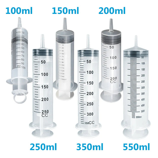100-550ml Large Capacity Syringe Reusable Pump Measuring with 50cm 100cm Hose Ink Washable Suction Injector for Oil Fluid Water
