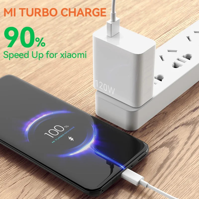 Original Xiaomi 6A Usb Type C Cable Charger 120w Turbo Tipo Fast Charging For Mi 13 12 11 10 Pro ultra Poco x3 Redmi Note K50 40