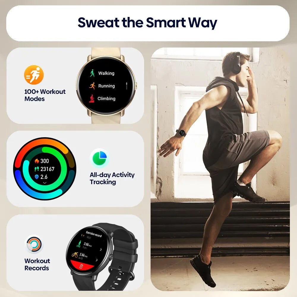 Zeblaze GTR 3 Pro Voice Calling Smart Watch AMOLED Display 316L Stainless Steel Fitness Smartwatch For Women
