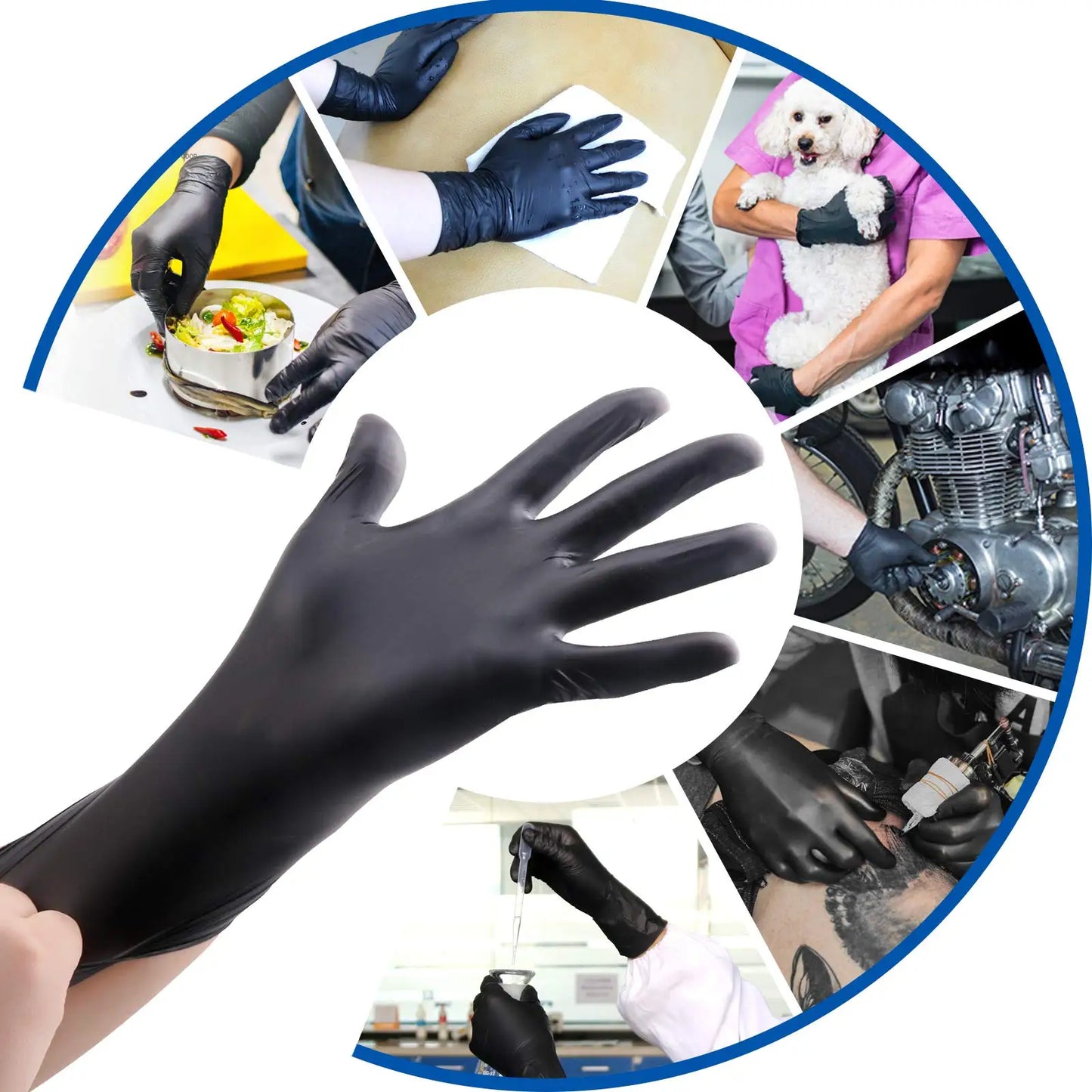 100 Pack Disposable Black Nitrile Gloves For Household Cleaning Work Safety Tools  Gardening Gloves  Kitchen Cooking Tools Tatto