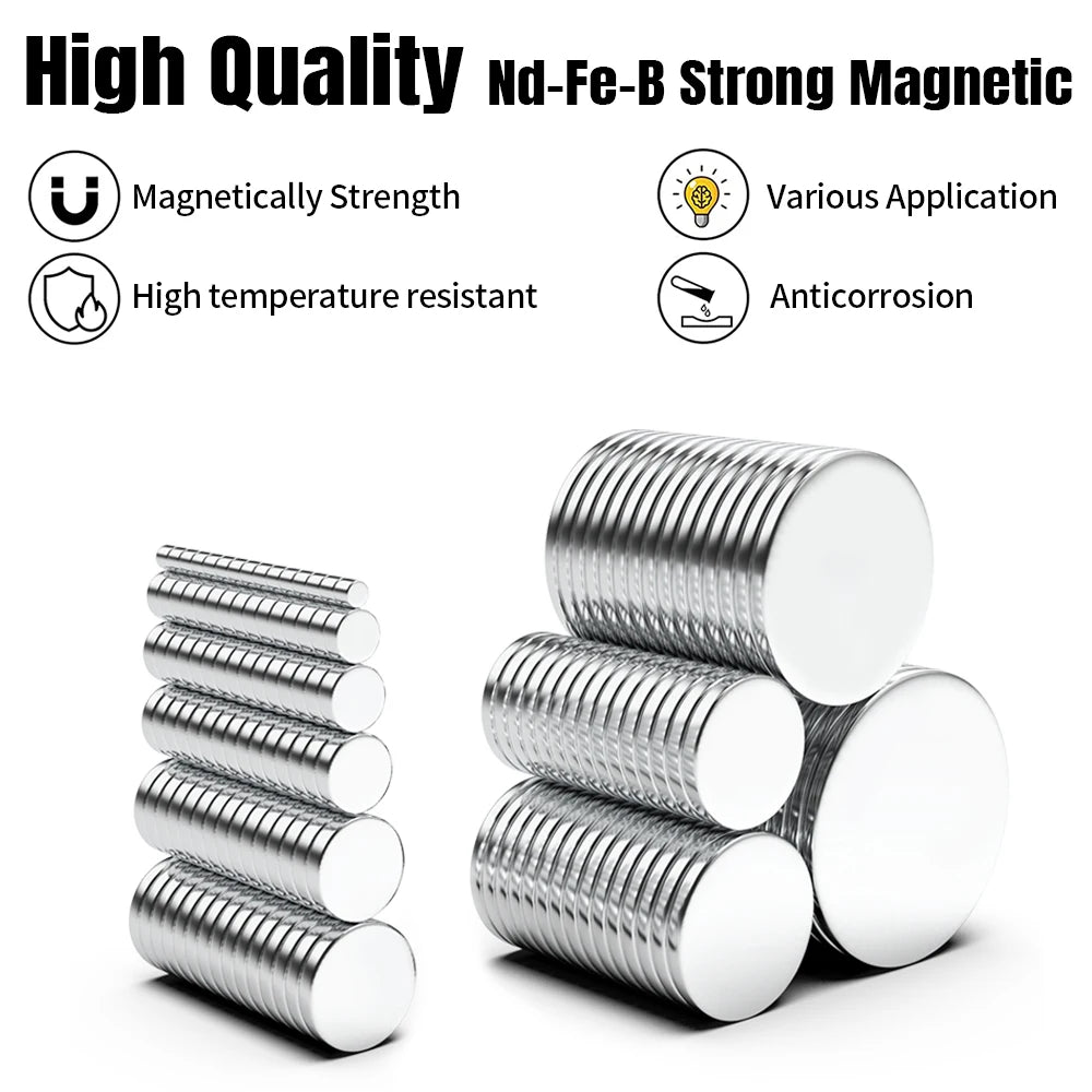 2x2/4x2/5x2/6x2/8x2/10x2/12x2/15x2/20x2/25x2mm N35 Super Strong Magnet Round Magnetic NdFeB Neodymium Powerful Disc imanes