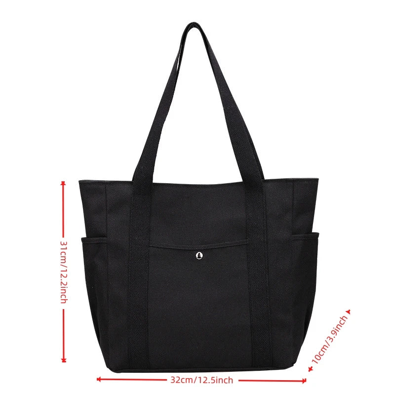 Large Capacity Canvas Tote Bags for Work Commuting Carrying Bag College Style Student Outfit Book Shoulder Bag