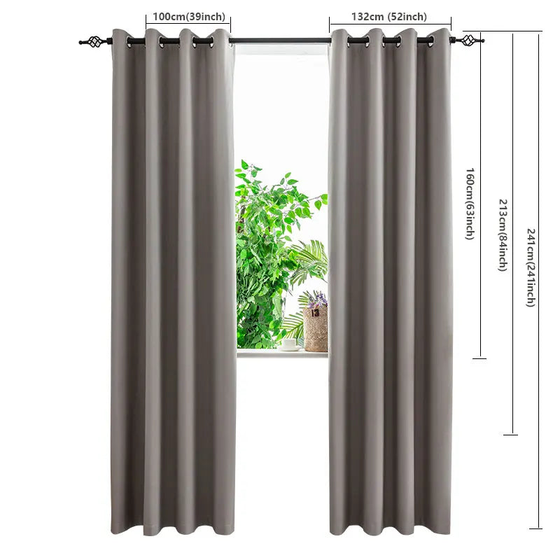 1PC Blackout Curtains With Black TPU Interlining Thin and Light Drapery Panel for Bedroom Meetingroom Share Room Office