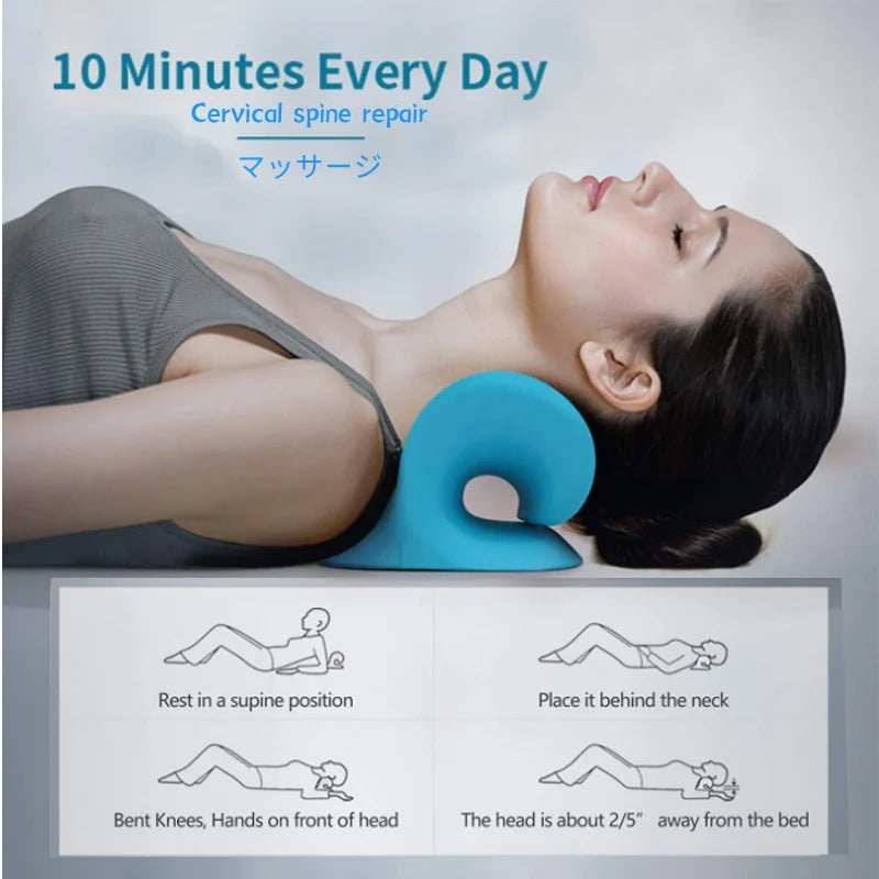 Cervical Spine Stretch Neck Shoulder Relaxer Cervical Muscle Relaxation Traction Device Shoulder Massage Pillow Spine Correction