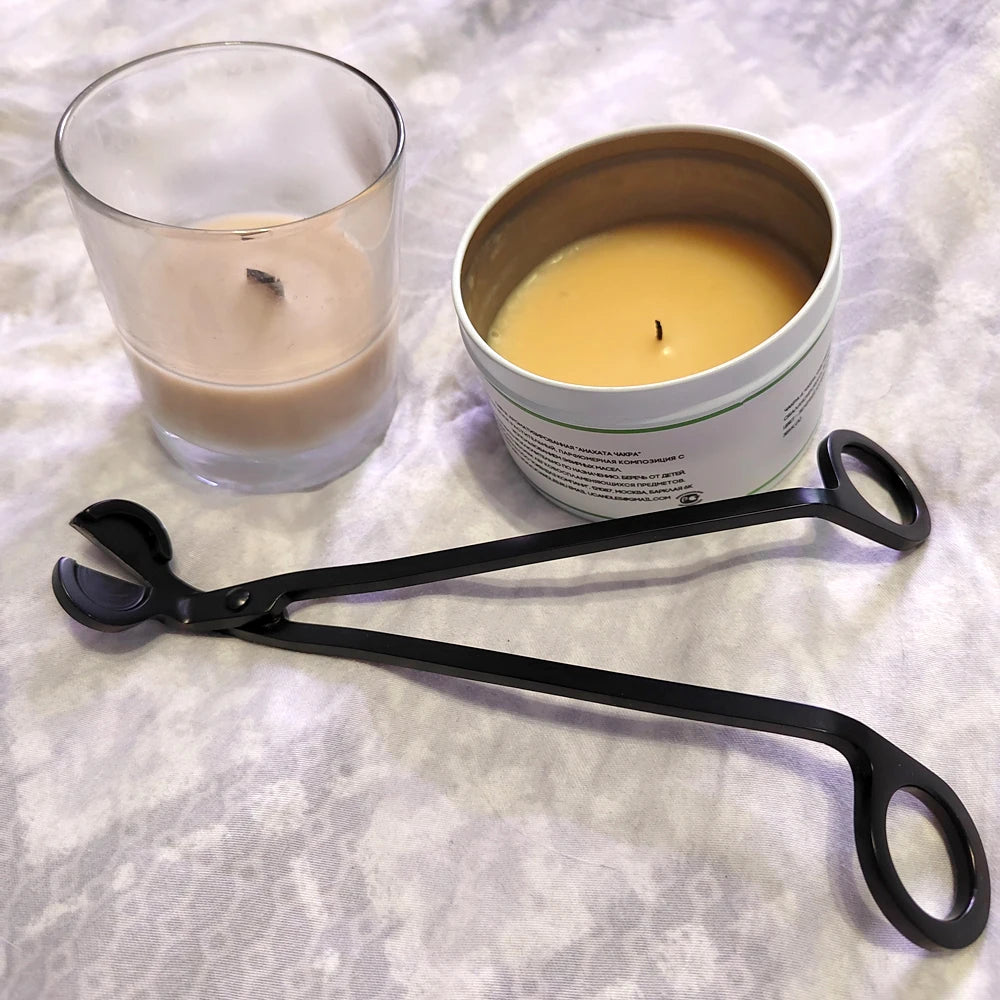 18cm Candle Wick Trimmer Stainless Steel Candle Scissors Trim Wick Cutter Snuffer Round Head Candle Core Shears Handmade Tools